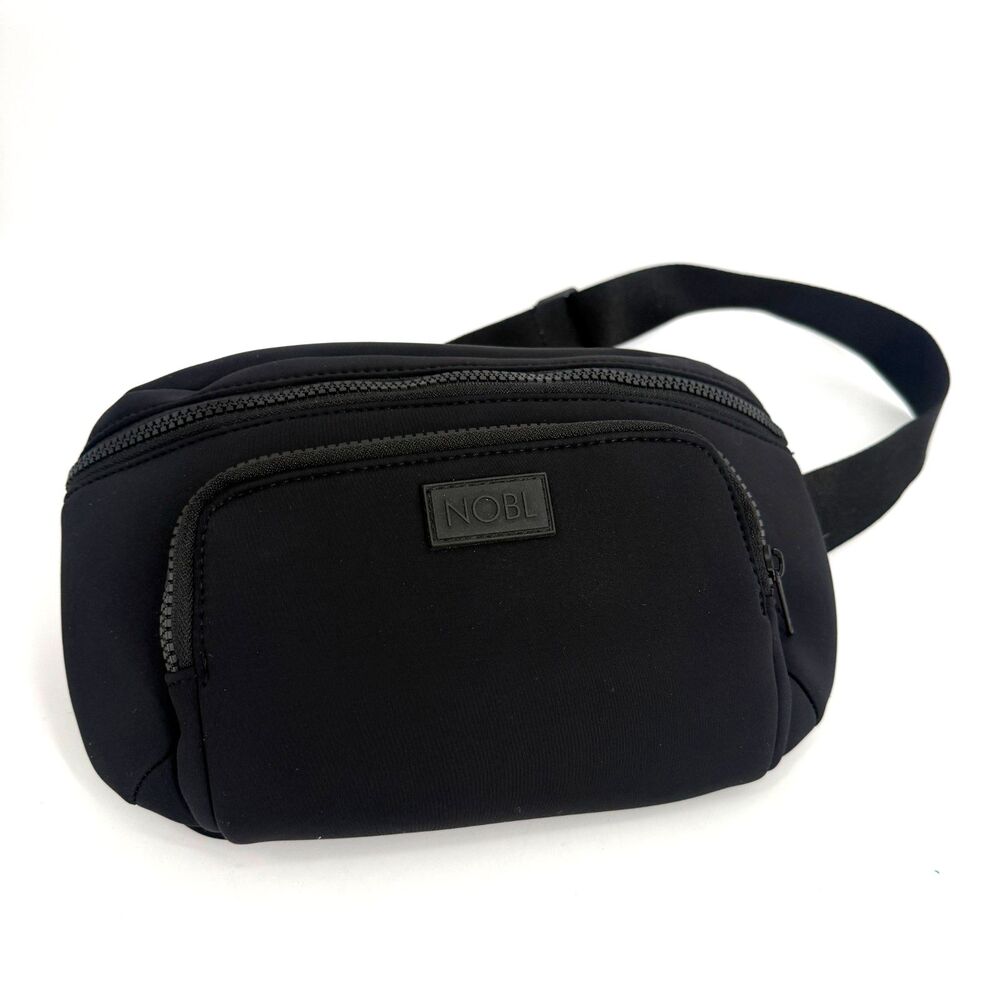 NOBL Sling Cross Body Bag Belt Bag Travel Neoprene Black Adjustable Hands Free